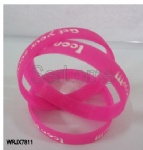 Pink Glow In Dark Silicone Bracelet